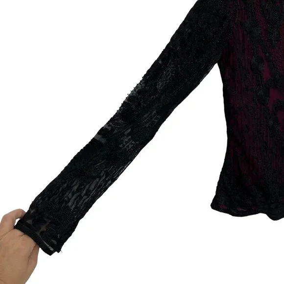 Naeem Khan women's lace beaded long sleeve top size 10 - Picture 5 of 5